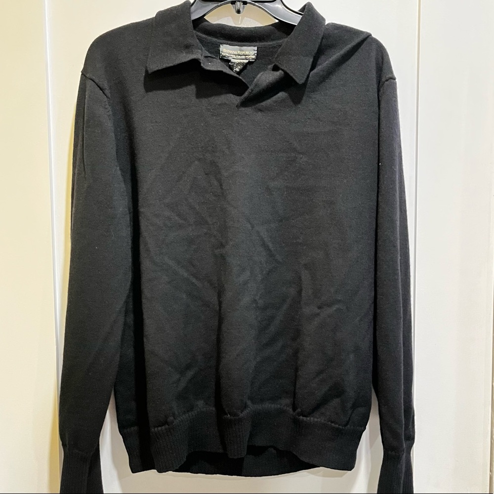 Black Collared Sweater Banana Republic